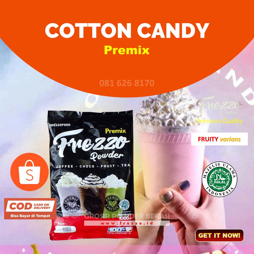 Jual COTTON CANDY 1 KG / FREZZO POWDER / BUBUK MINUMAN Indonesia|Shopee ...