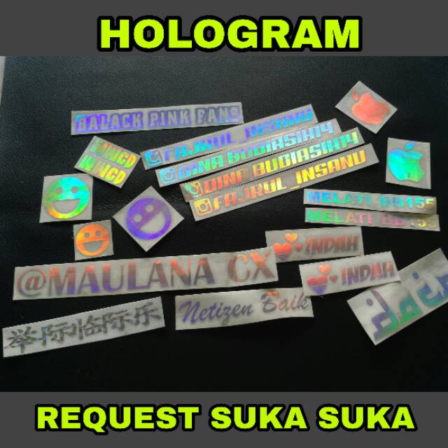 Cutting Sticker - Stiker hologram custom nama logo dll