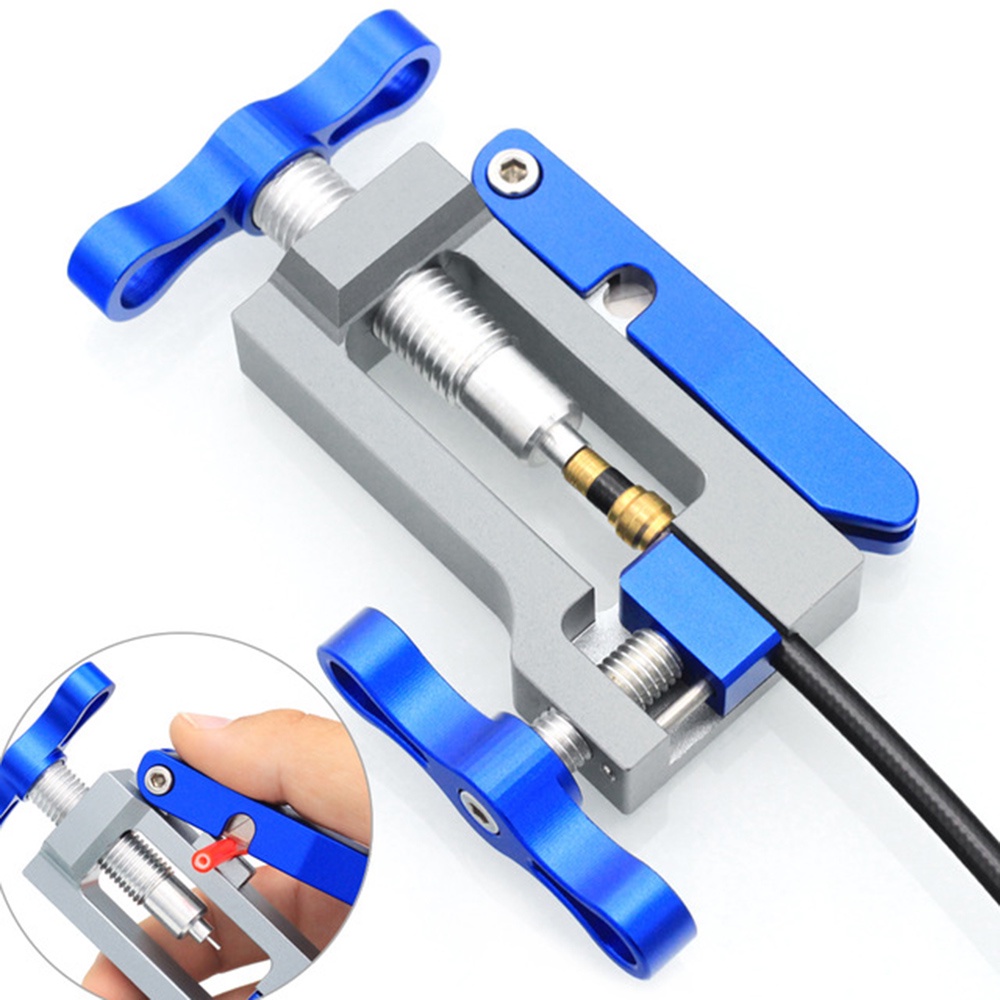 REBUY 2 in 1 Oil Needle Installation Tool Hydraulic Hose Cutter Bicycle Tubing Jacking Tool Cutting Tube Oil Needle Press-in Aluminum Alloy Oil Pipe Cut Off Bicycle Needle Driver Bicycle Hydraulic Hose Tool