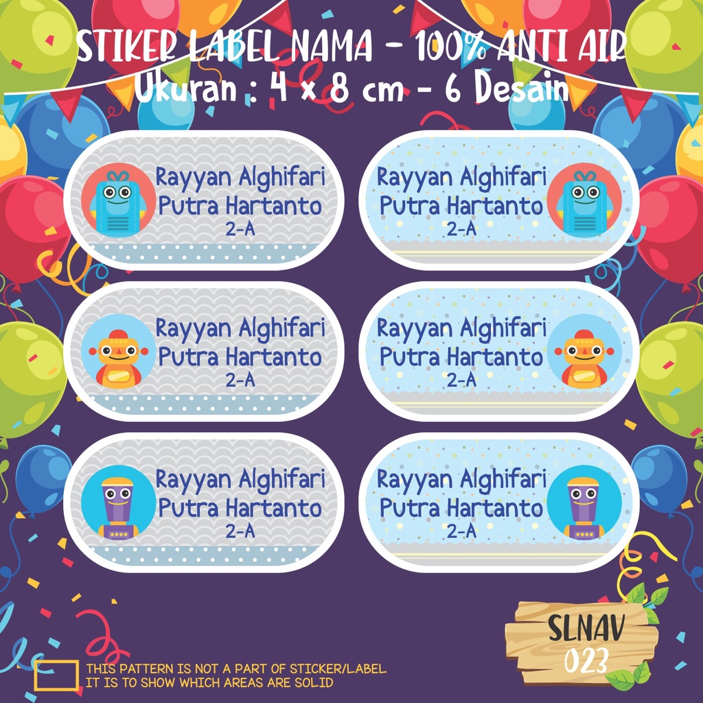 

sticker label nama anak kartun putri cute lucu princess super hero kupu-kupu SLNAV 023