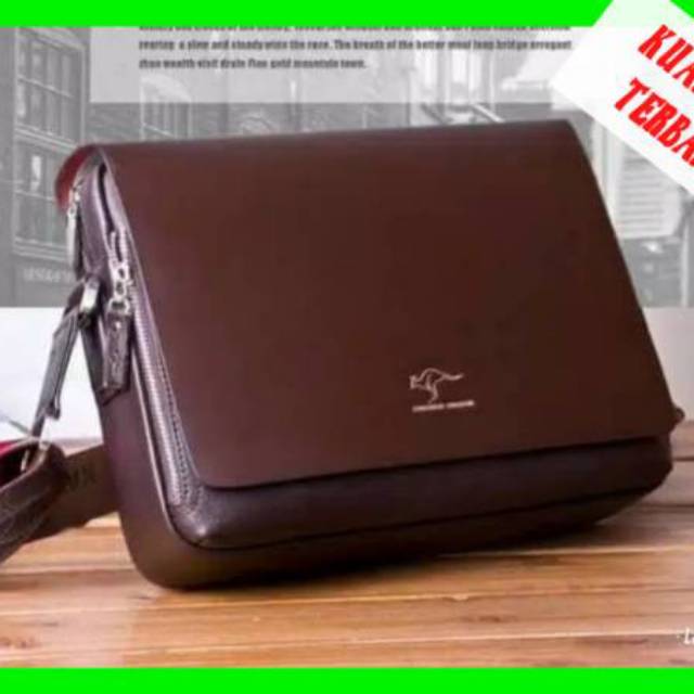 SEDANG DISKON Tas selempang kangaroo kingdom tas selempang kulit import Tas kulit murah TAS PRIA