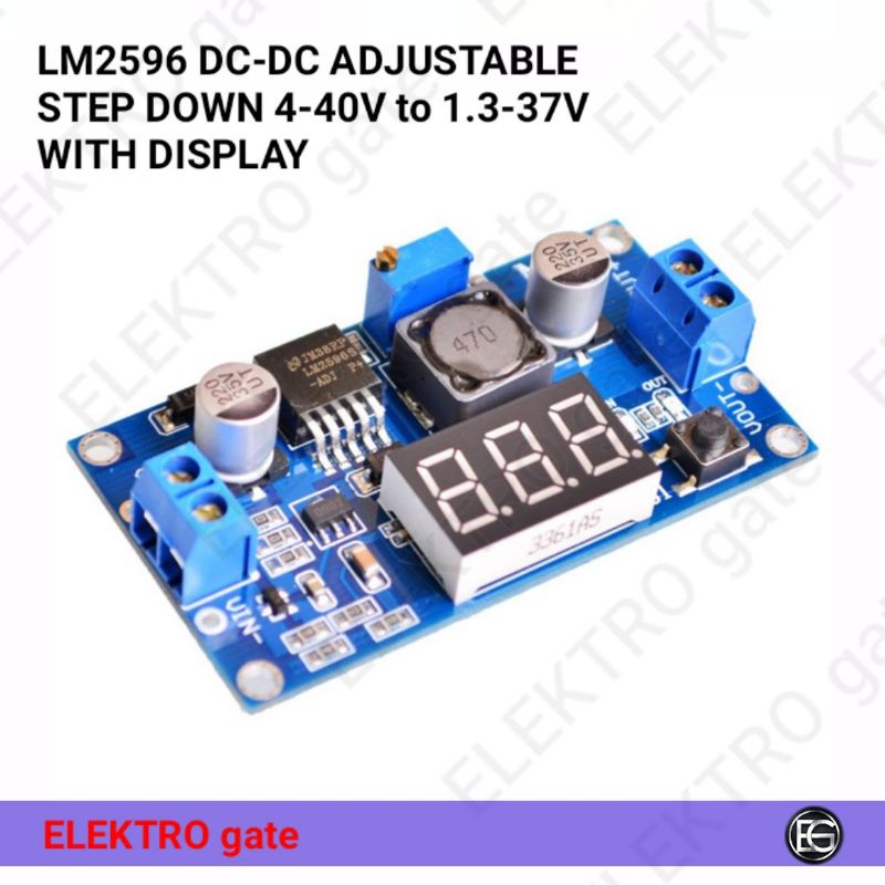 Jual LM2596 DC-DC ADJUSTABLE STEP DOWN 4-40V to 1.3-37V WITH DISPLAY