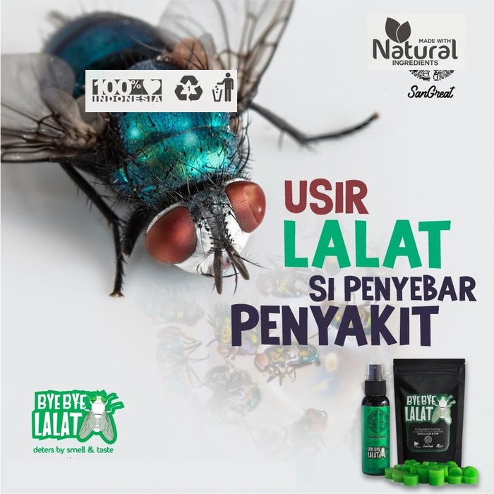 Pengusir Lalat SanGreat Bye Bye Lalat Gel 70 gr &amp; Spray 100 ml ampuh