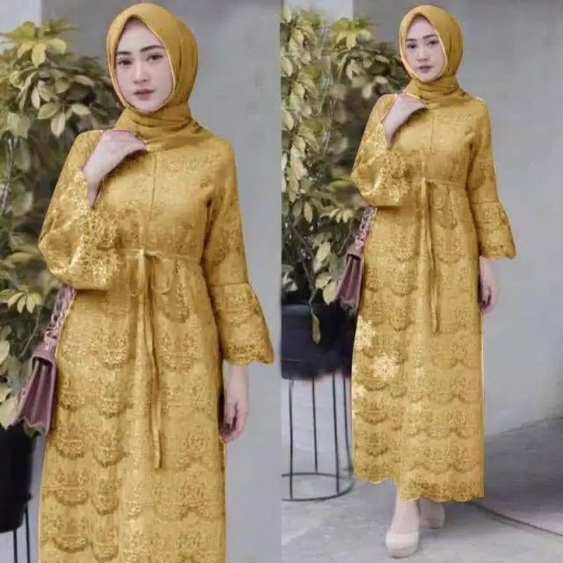 MAXI YASINA/GAMIS FULL BRUKAT/MAXI DRESS BRUKAT/GAMIS PESTA-4