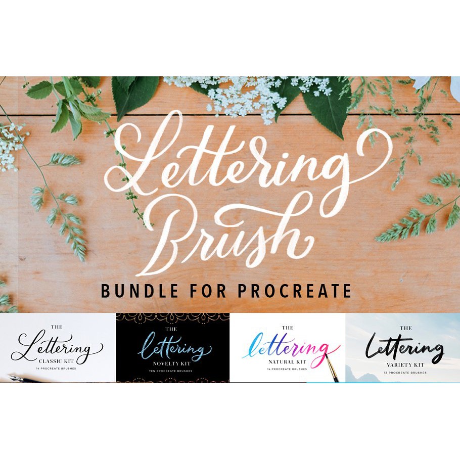 Procreate Brush - 53 Procreate Lettering Brushes Bundle