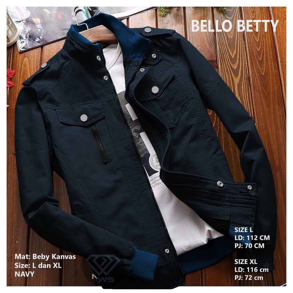 BELLO BETTY / jaket bomber klasik / jaket murah solo / jaket grosir / jaket greater/ kanvas