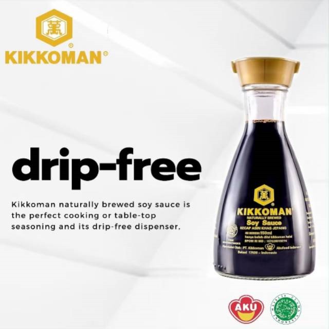 KIKKOMAN - KECAP ASIN JEPANG HALAL ALL PURPOSE - 150 ML (BOTOL DISPENSER)