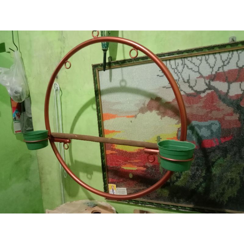 Tangkringan Burung Parrot Nuri Bulat Minimalis