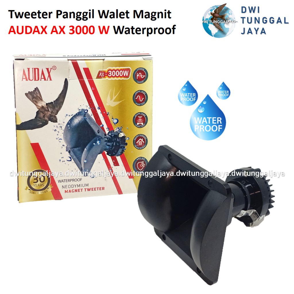 Tweeter Tuiter Speaker Spiker Panggil Tarik Walet Magnet Neodymium AUDAX AX 3000 W Waterproof