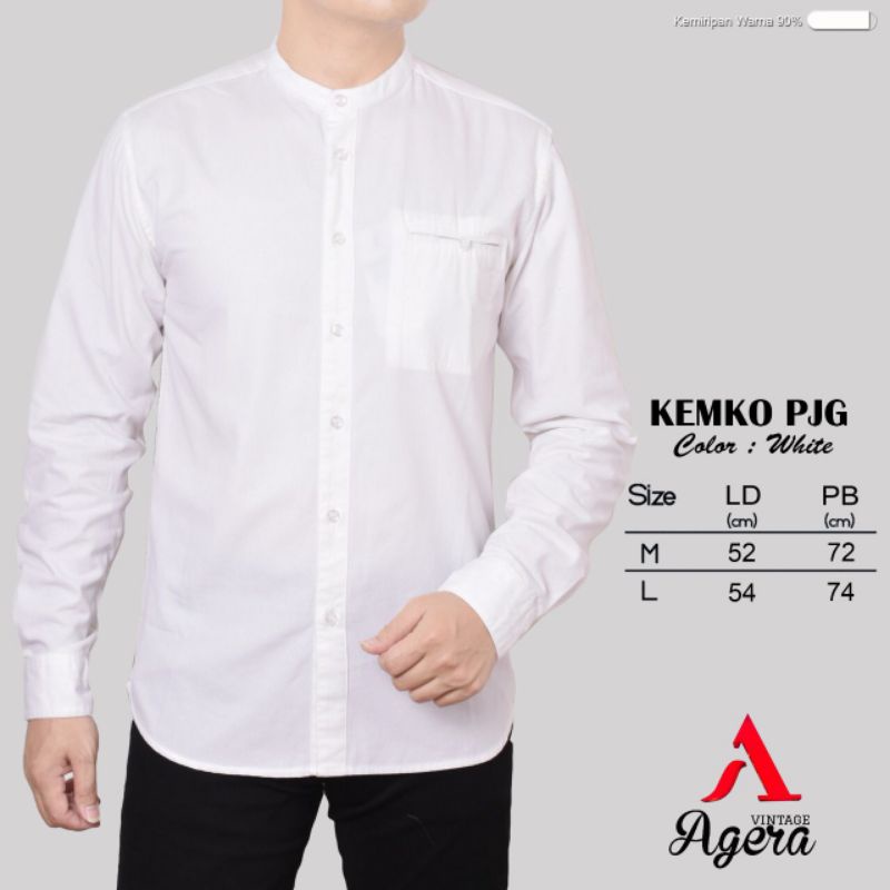 BAJU KEMEJA KOKO KEMKO PRIA LENGAN PANJANG SANGHAI KANCING FULL ORIGINAL AGERA SAJUAK