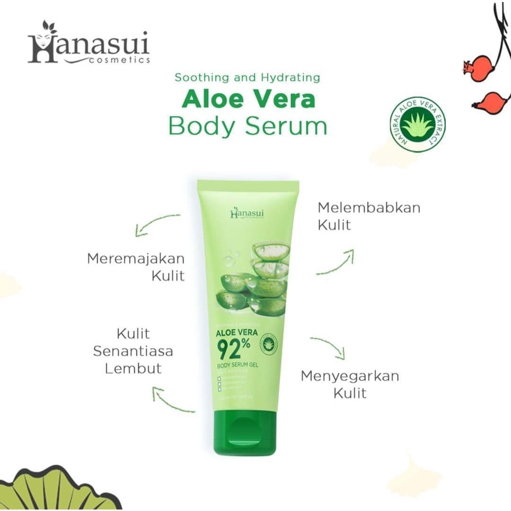 Hanasui Body Serum Gel 200ml Aloe Vera Vit C Sakura BPOM