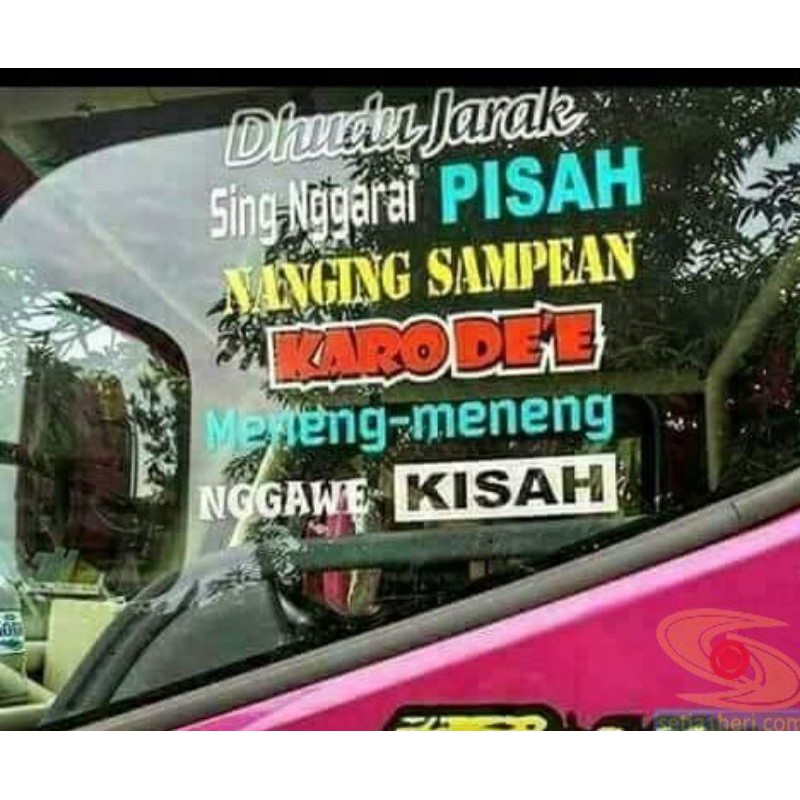 Cutting Sticker Lucu Untuk Kaca Mobil Kata Lucu Buat Di Mobil Truck Pick Up Bus Angkot Dll Shopee Indonesia