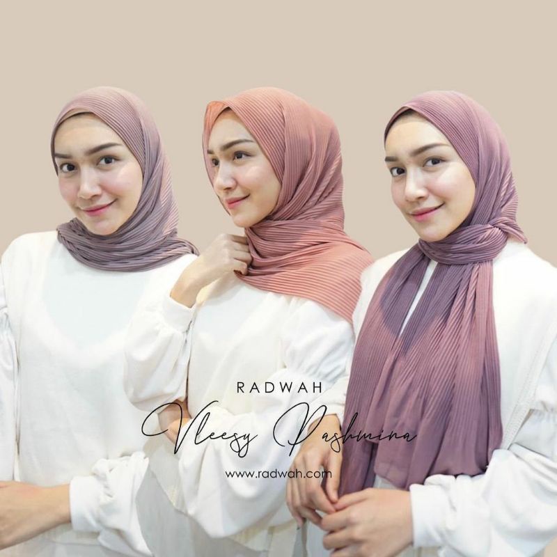 READY ‼️ Vlessy Pashmina Plisket Hijab Jilbab Wanita by Radwah Original