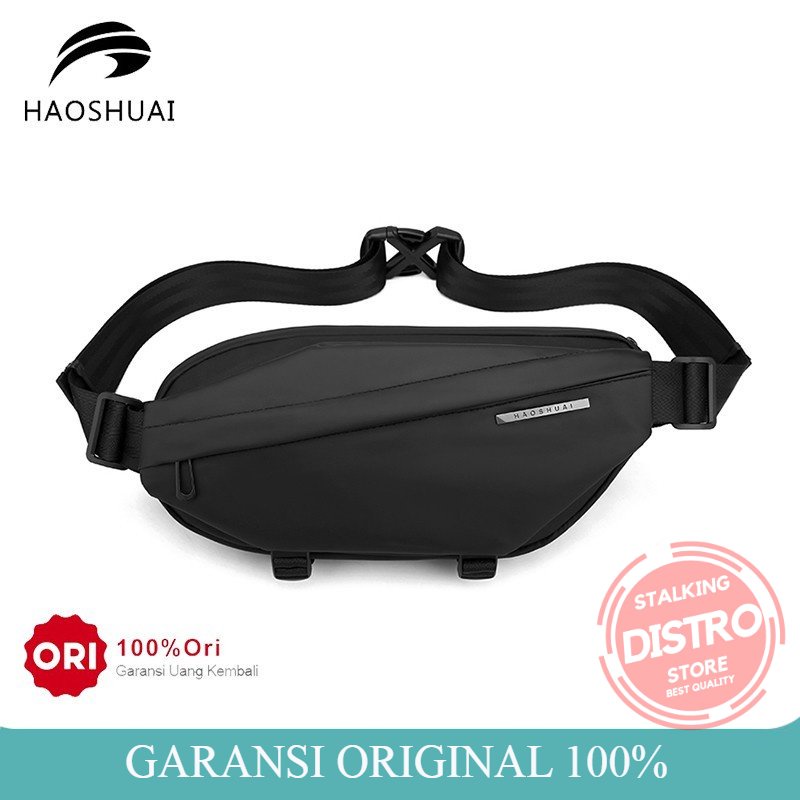 Tas Selempang Pria HAOSHUAI 1216  Tas Pinggang sling bag pria Waistbag pria Waterproof