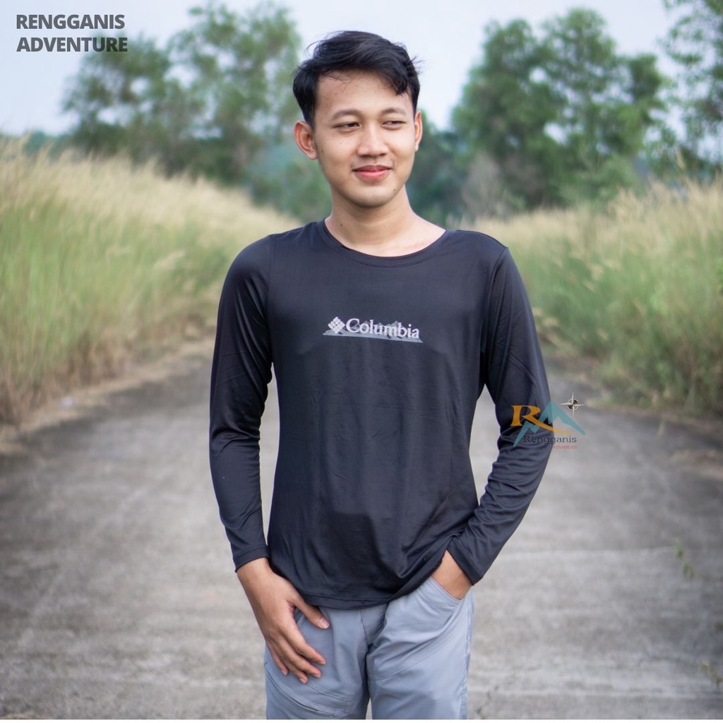 BASELAYER COLUMBIA BAJU OLAHRAGA QUICDRY MANSET OUTDOOR HIKING RUNNING GUNUNG