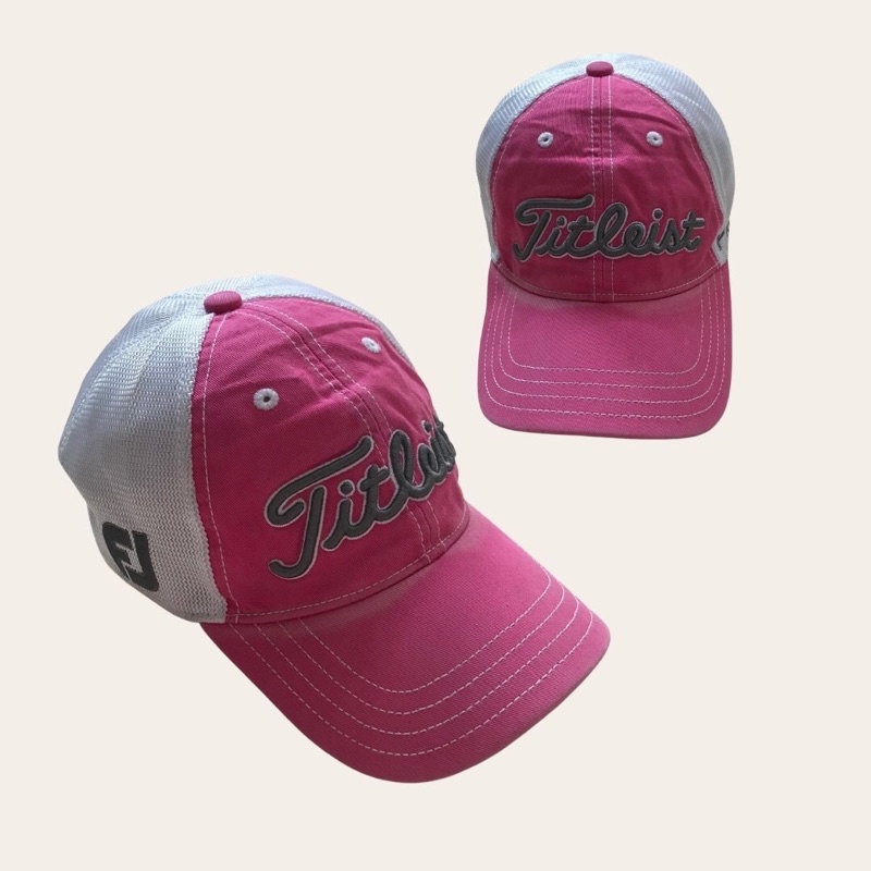 titleist hot pink trucker hat baseball cap branded thrift