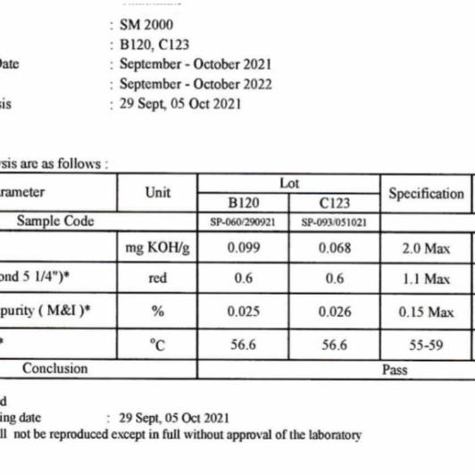 

☑ Naturalisasi Palm wax - Vegatable wax.Bahan Lilin dari kelapa sawit.1 - SM2000/PILAR ➹