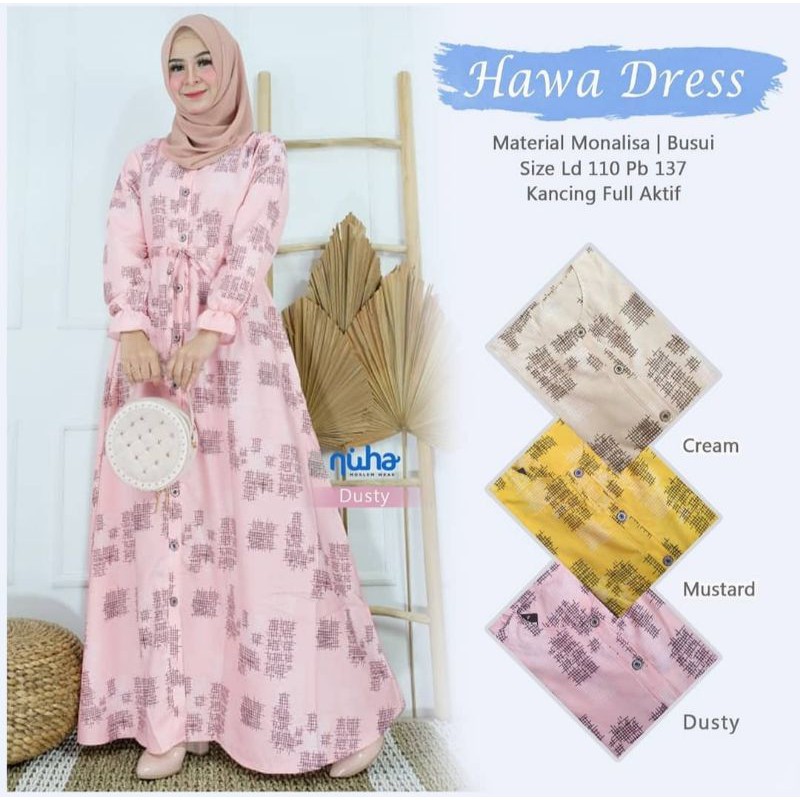 Gamis Wolfis Monalisa LD110 Busui kancing Deret / Serut Tali pinggang / 155-5076