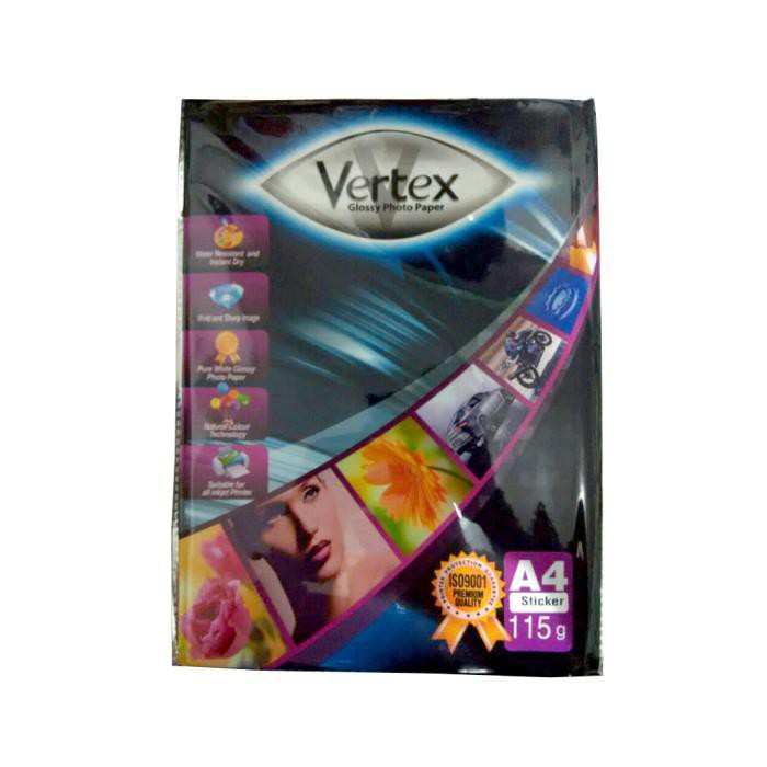 

Kertas / Vertex Glossy Photo Paper 115 Gram A4 Kertas Foto 100 Sheets