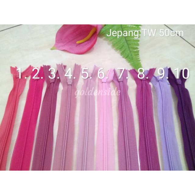 [seri pink] Resleting/Risleting/Zipper Jepang murah 50cm / 20&quot; satuan