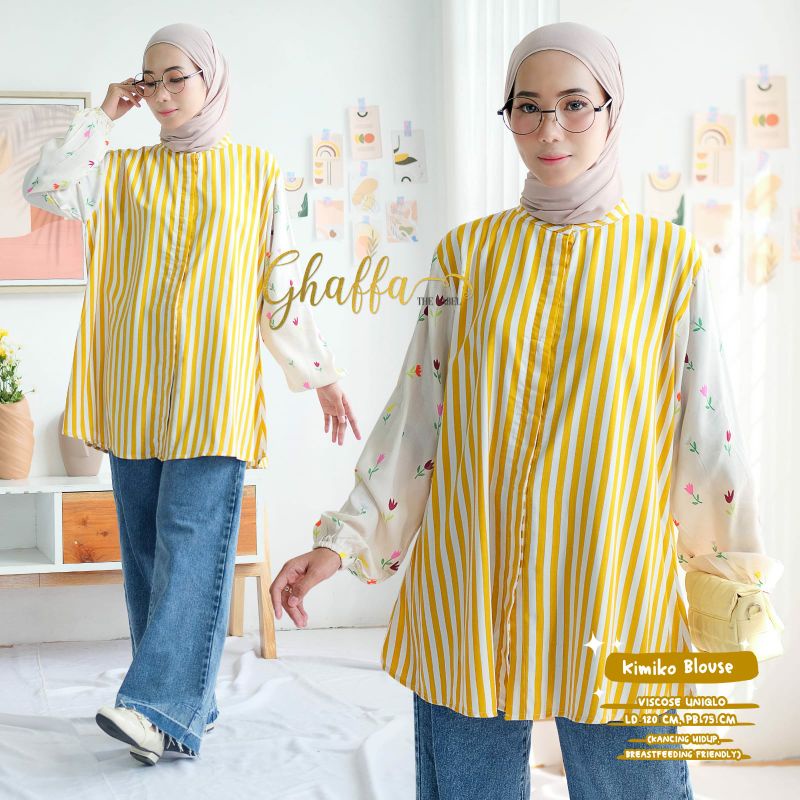 BELIZA BLEMI KIVI DILRA JAVAS KENAI KIMIKO LINSKI MIMA NAVIVA NEINA PAKITA PINTA REIVE RUMI POPITA ROMERI SYANINA BLOUSE BY GHAFFA | BAJU ATASAN BLOUSE JUMBO PREMIUM MOTIF POLKADOT BUNGA ABSTRAK OOTD KOREA STYLE KEKINIAN-Kimiko