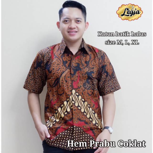 KEMEJA BATIK PRIA HEM PRABU COKLAT