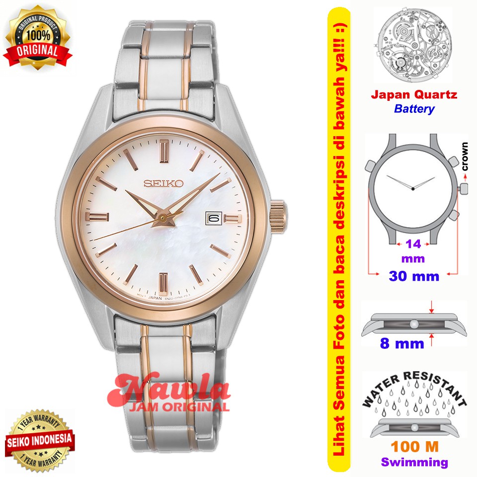 Seiko Ladies SUR634P1 Sapphire White Dial - Jam Tangan Wanita SUR634