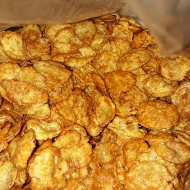 

500gram (1/2kg) Keripik Emping Pedas Manis Utuh mekar tipis ( Balado )