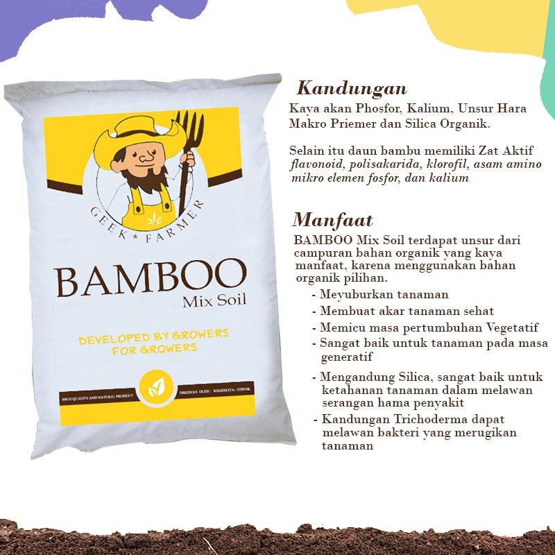 Media Tanam Bamboo Mix Soil Tanah Humus Bambu (Geek Farmer)