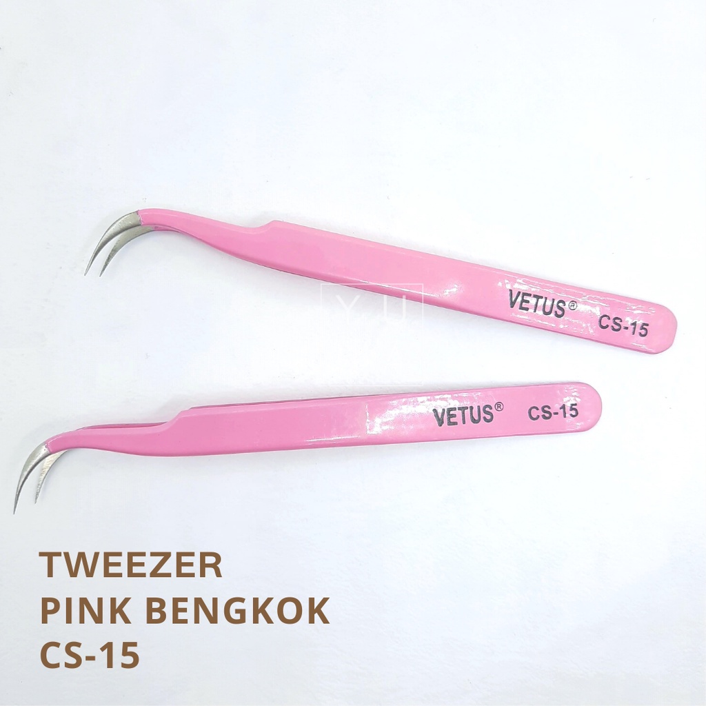 TWEEZER VETUS PINK / Pinset Bulu mata palsu / eyelash extension pinset bengkok lurus