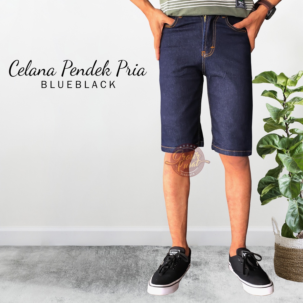 Celana Pendek Jeans Pensil Pria Blueblack Garmen 27 - 38