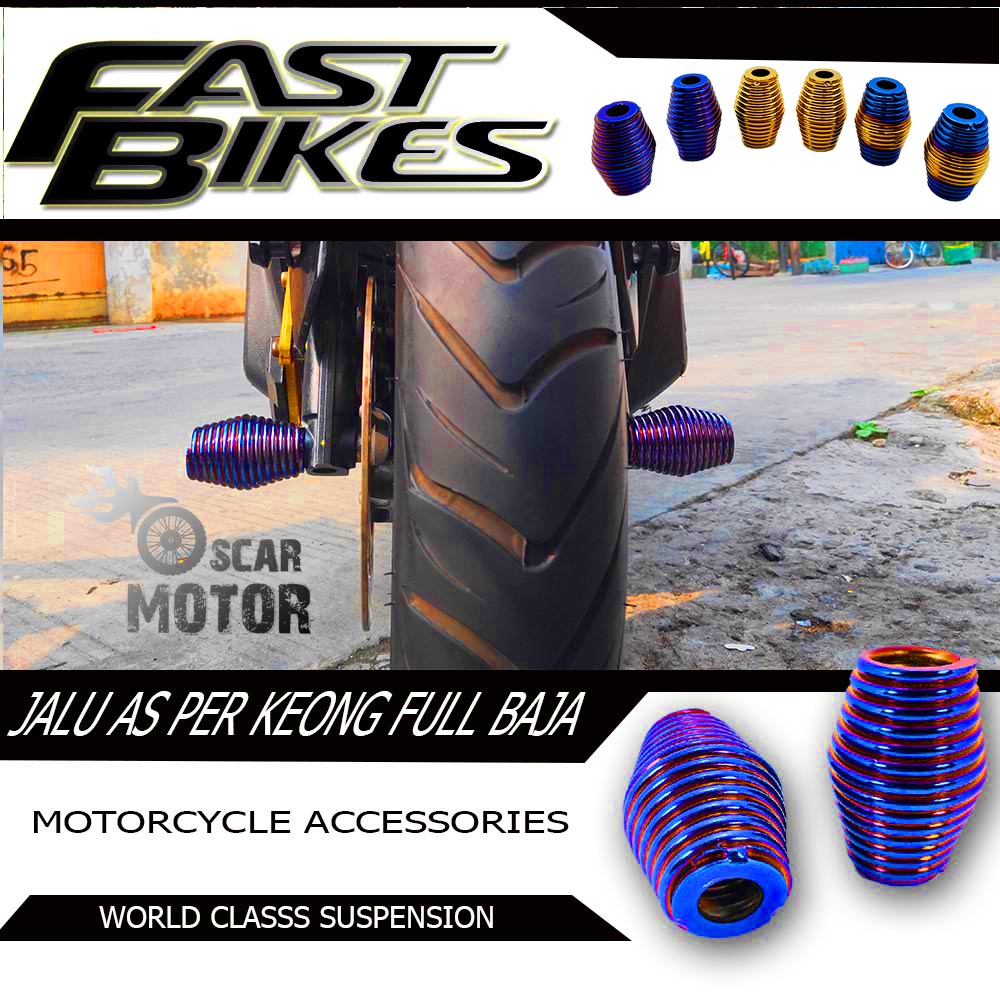 Jalu As Roda depan TWOTONE full cnc Model Corong asli bakar thailand universal semua motor motor