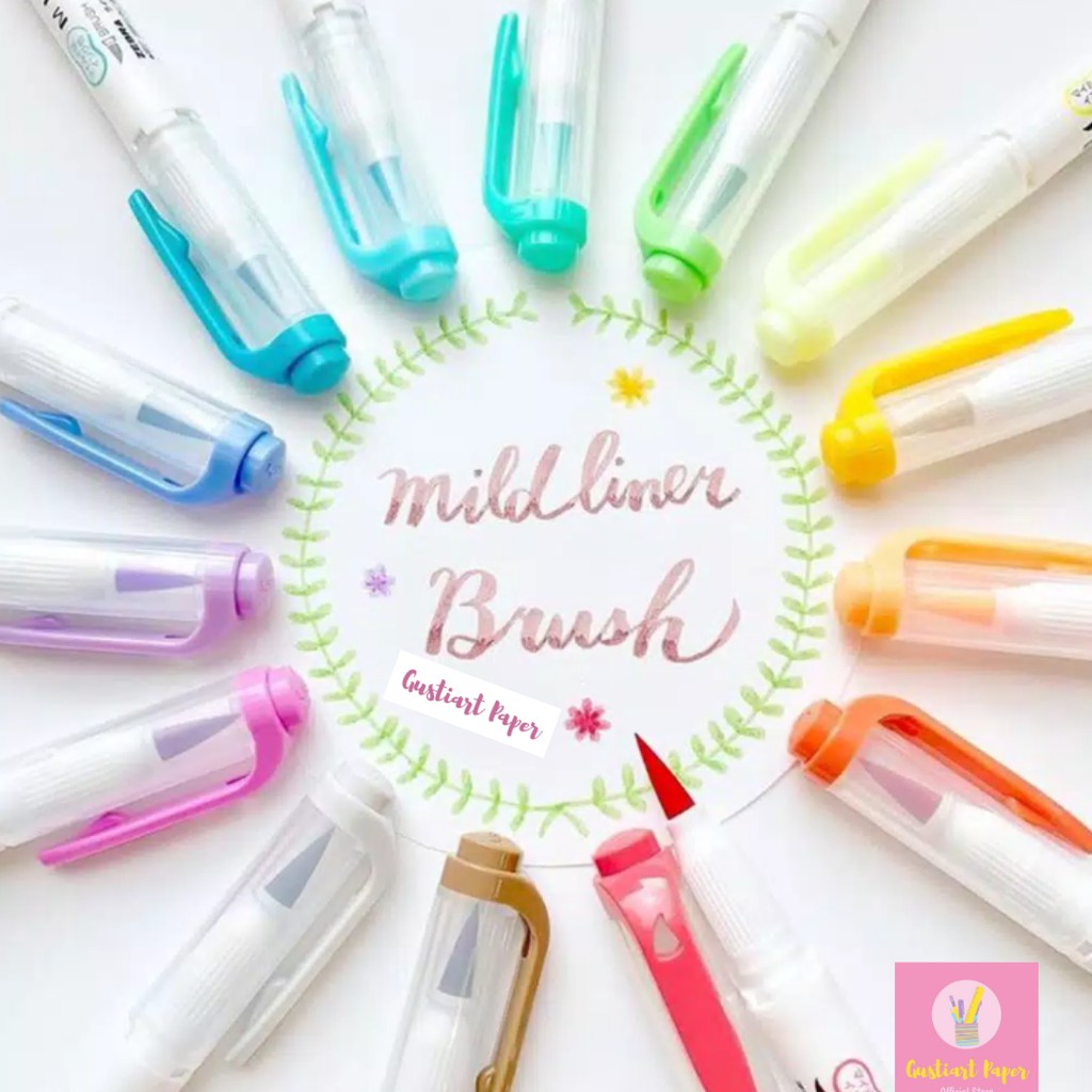 

Zebra Mildliner Brush Pen Pastel Marker Double Ended Highlighter Pastel Murah