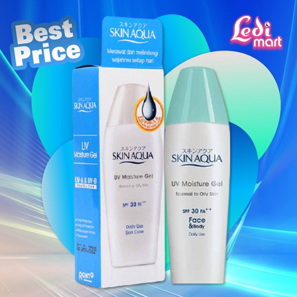 ORIGINAL Skin Aqua UV Moisture Gel SPF30 PA++ 40gr / Skin Aqua Sunscreen / Sun Screen / Sun Block / Tabir Surya / LEDI MART