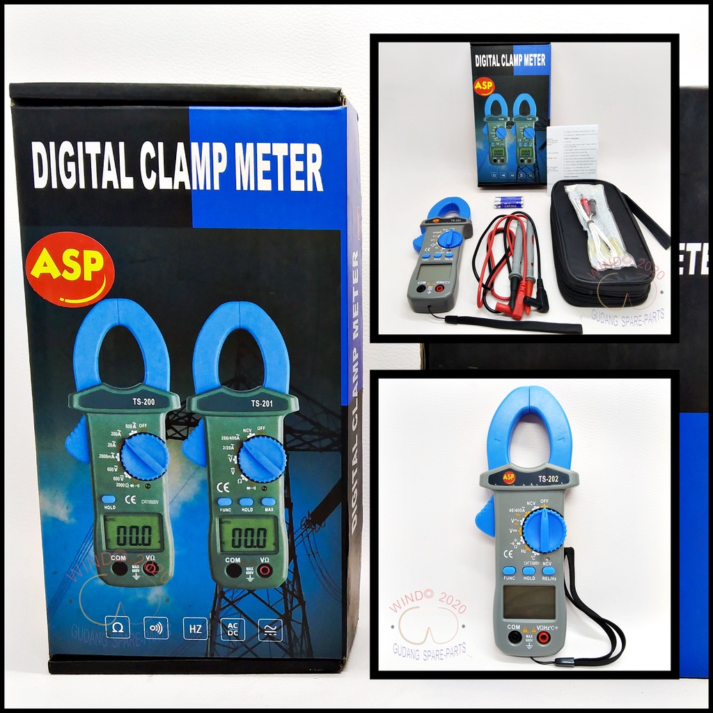 TANG AMPERE DIGITAL CLAMP METER TS-202+ | ALAT TEST / UKUR AMPER LISTRIK DAN KAPASITOR / CAPASITOR