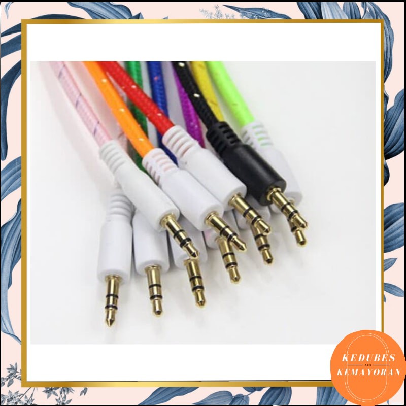 Kabel Aux Tali Sepatu 1 Meter Warna [KK]