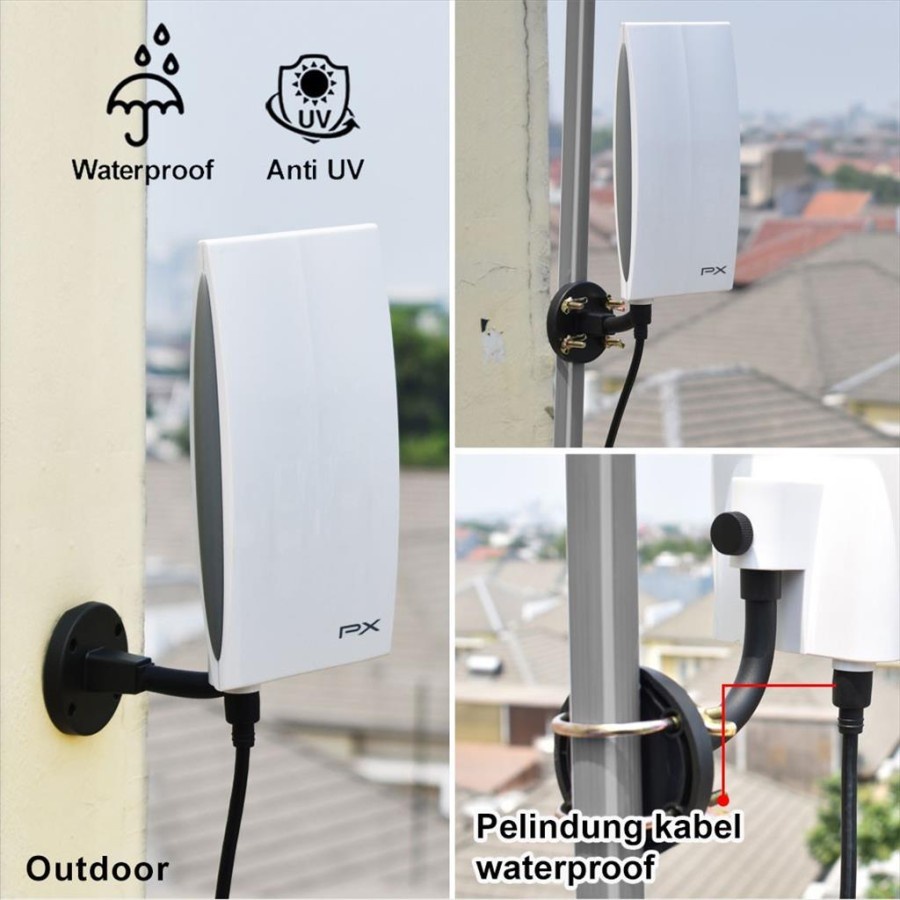 Trend-Antena TV Digital Analog PX DA 5200 Kabel 12M Booster Indoor-Outdoor