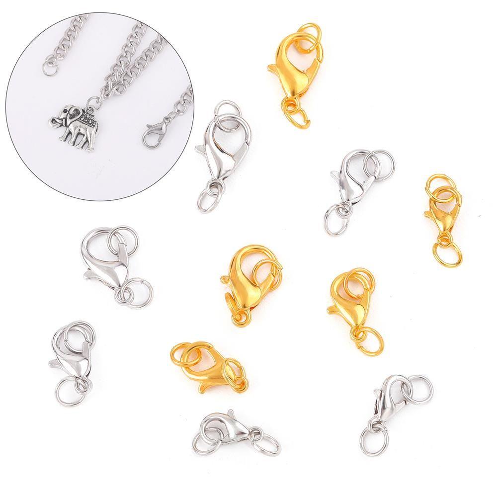 R-flower Lobster Clasp Bahan Stainless Steel Warna Silver Untuk Membuat Perhiasan Gelang Kalung DIY