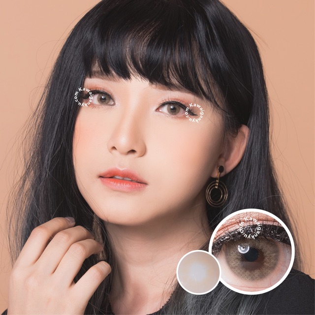 KawaiGankyu Softlens - Kitty kawaii navy brown (1botol)