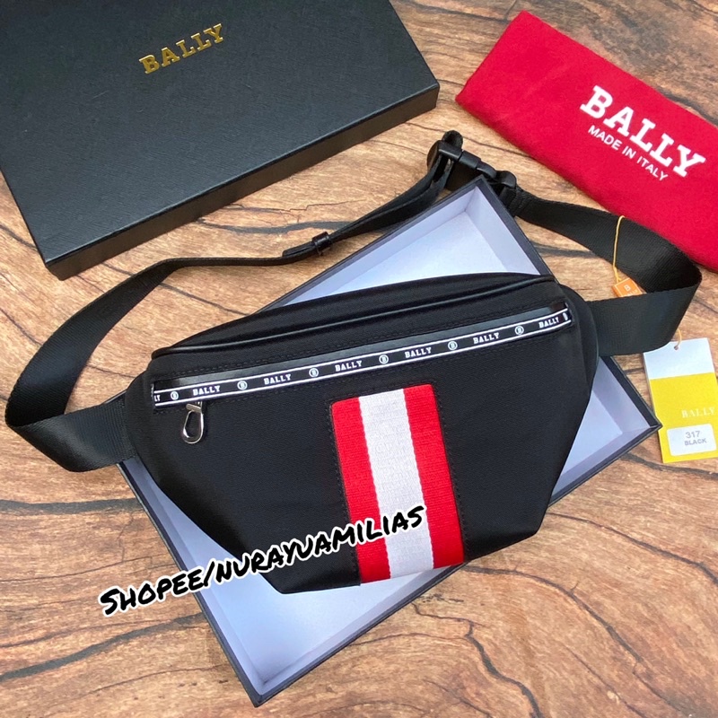 Waistbag pria Bally import free box waist bag bally pria tas selempang pria bally tas slempang import