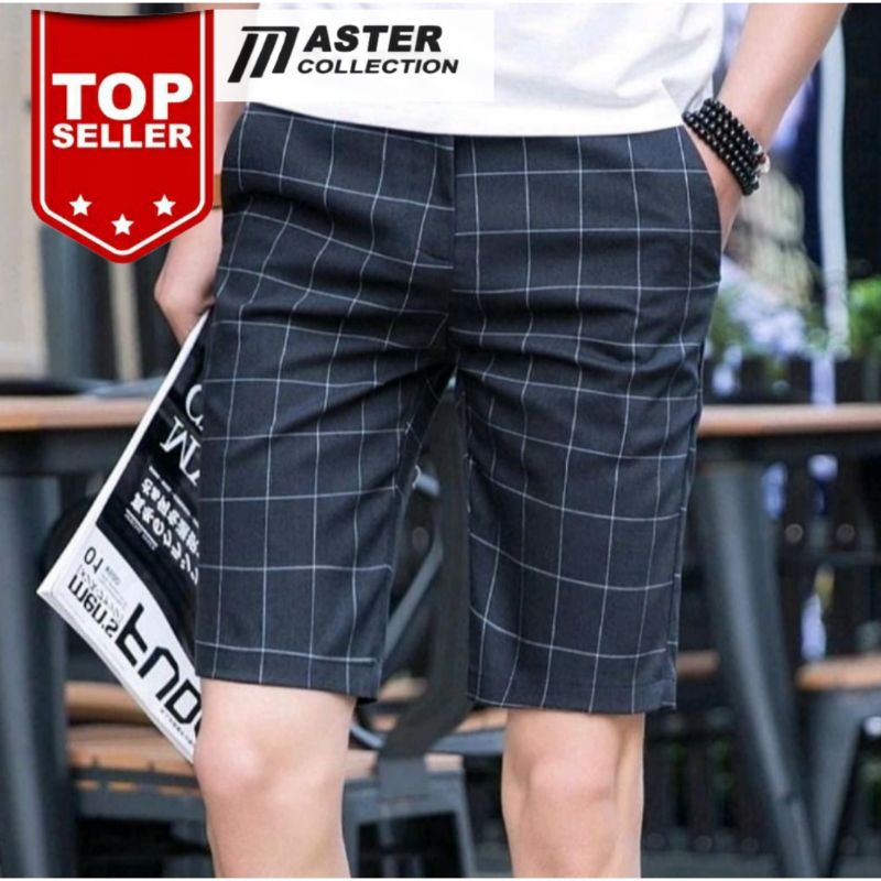 MASTER | Celana pendek tartan surfing kotak kotak pria sangat murah