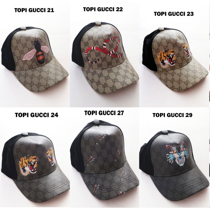 Topi Pria GC Motif Baseball Golf Bisbol Casual Import Trucker Jaring - Gucci 21