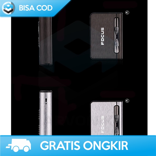 BUNGKUS BOX ROKOK METAL MEWAH FOCUS JD-YH002 10 SLOT DENGAN KOREK GAS