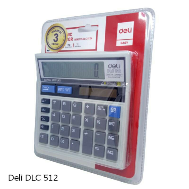 

DELI DLC-512 PUTIH / HITAM easy Calculator kalkulator meja dagang original
