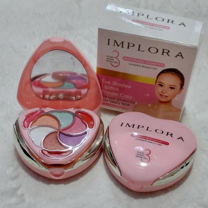 Terbatas Bedak Implora Set Eyeshadow, Lipstik, Bentuk Hati Bpom Bergaransi