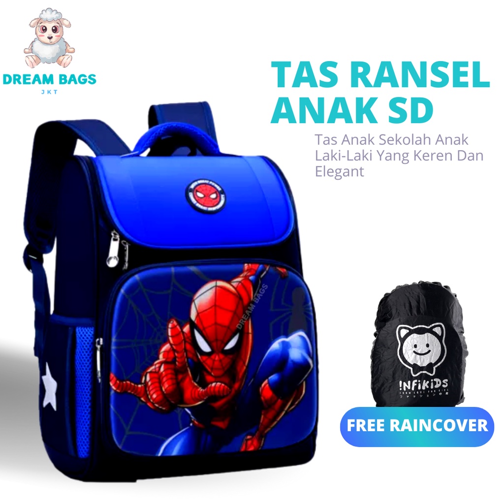 Tas Sekolah Karakter Superhero DB 196 Size SD Tas Anak Import - Tas Sekolah Anak Laki Laki - Tas Sekolah anak Laki Sd - tas anak laki sd