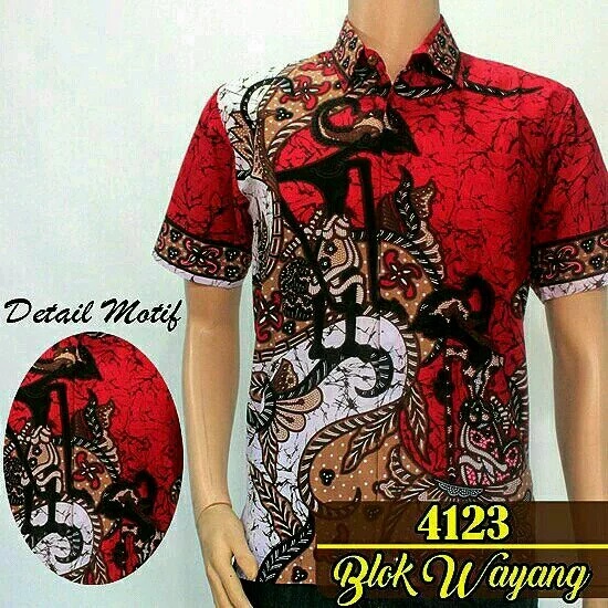 KEMEJA BATIK WAYANG MERAH