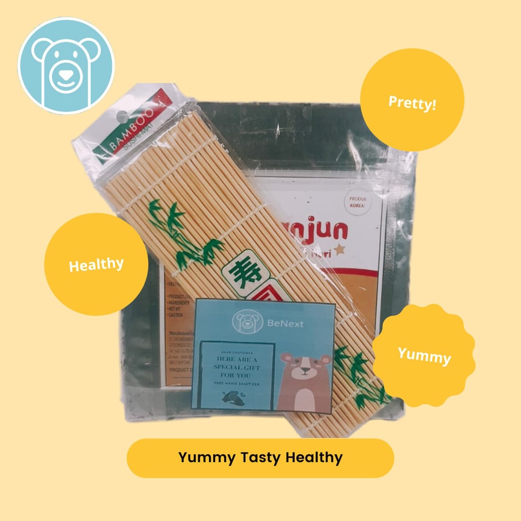 

MANJUN Seaweed Rumput Laut Nori Sushi 10 lembar + Mat Package