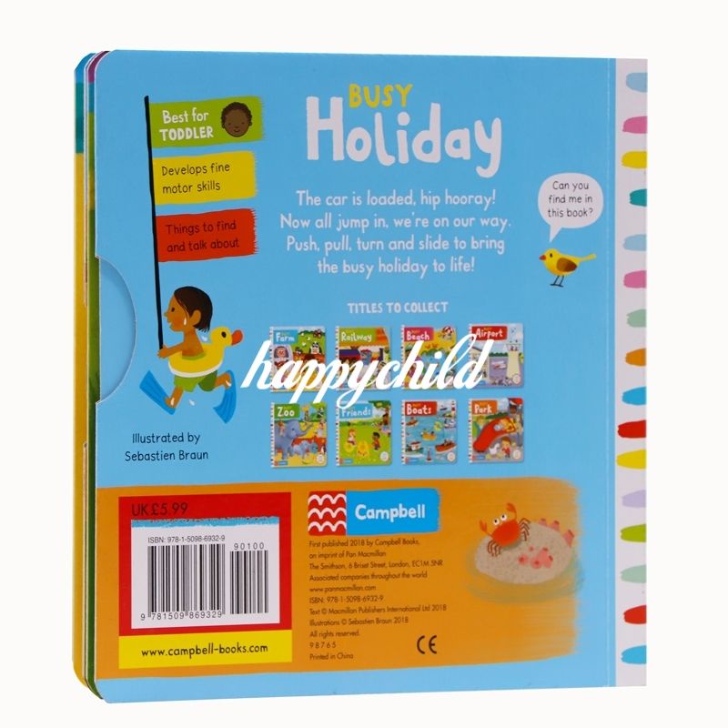 original guaranteed busy holiday going to beach campbell board book buku anak buku impor happychild