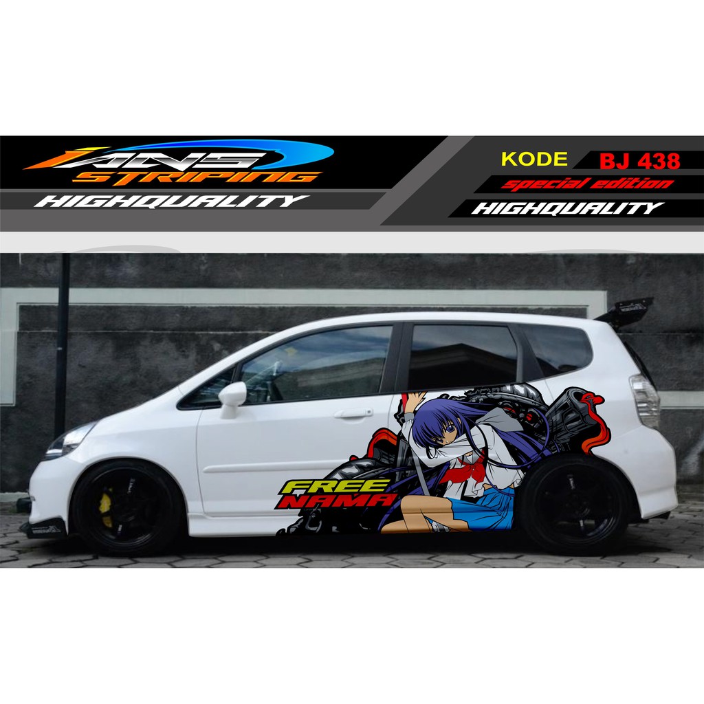 DECAL STICKER MOBIL JAZZ, BRIO, AGYA / STIKER MOBIL SAMPING / VARIASI STICKER MOBIL ANIME